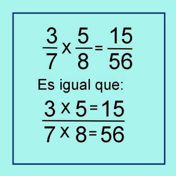 Exemplo de multiplicação de frações