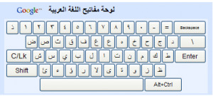 Arabų klaviatūros pavyzdys.