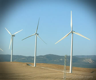 風力発電のプロペラ。