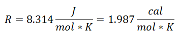 Vrednost univerzalne plinske konstante R