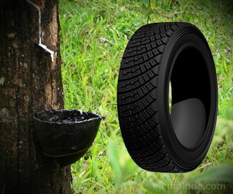 Gummitræ bruges til at skabe dæk.