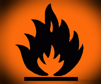 Piktogram for brandfarlige materialer