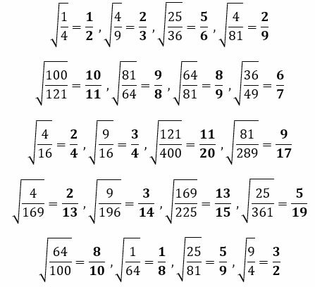 Esimerkki jakeiden neliöjuuresta