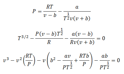 Constatări pentru ecuația Redlich Kwong