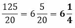 Result as a mixed fraction