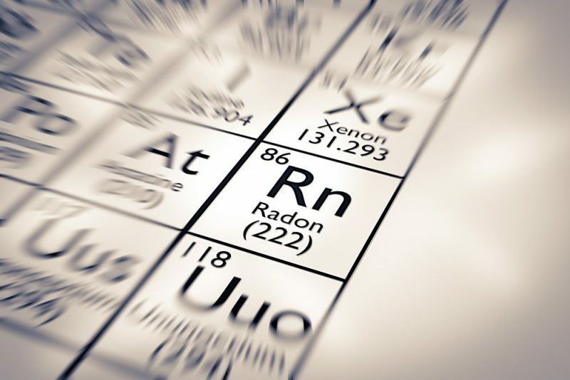 Gaz noble Radon - Tableau périodique