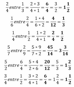 Exemples de fractions de division