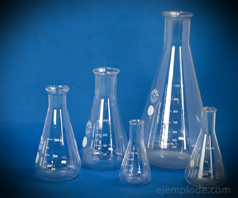 Erlenmeyer flasks of different sizes