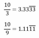 Representation av upprepande decimaltal.