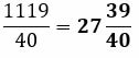 Total of the sum as a mixed fraction