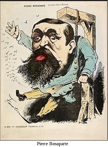 Dispretul lui Pierre Bonaparte, desen animat politic antic