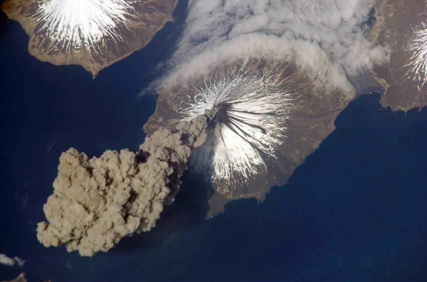 Poluição de um vulcão